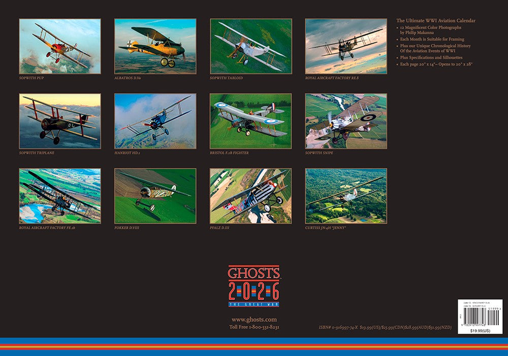 Ghosts The Great War WW I 2026 Large Wall Calendar (Online Exclusive)