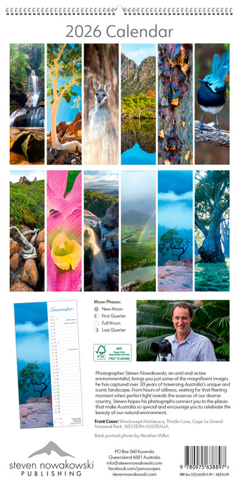 Wild Places of Australia 2026 Slimline Wall Calendar