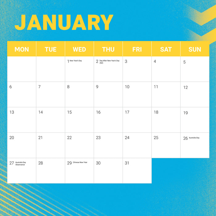 2025 NRL Gold Coast Titans Wall Calendar