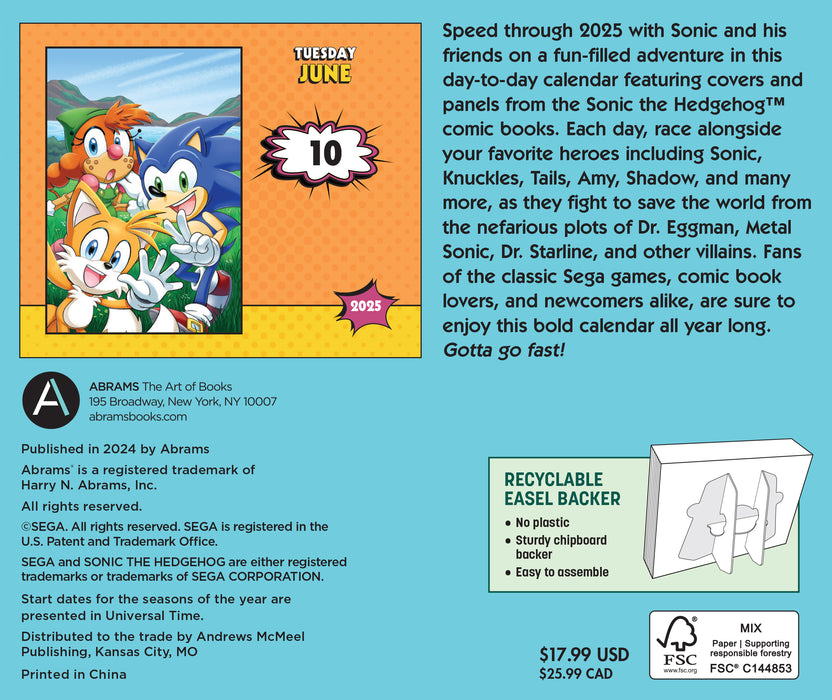 2025 Sonic the Hedgehog Comic Collection Page-A-Day Calendar