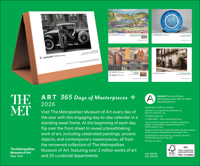 Art 365 Days of Masterpieces 2026 Page-A-Day Calendar