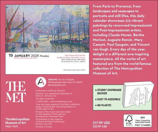 Impressionism and Post Impressionism 2026 Page-A-Day Calendar