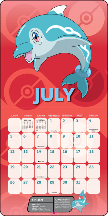 Pokemon 2026 Mini Wall Calendar