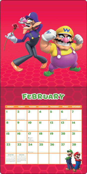 Super Mario 2026 Square Wall Calendar