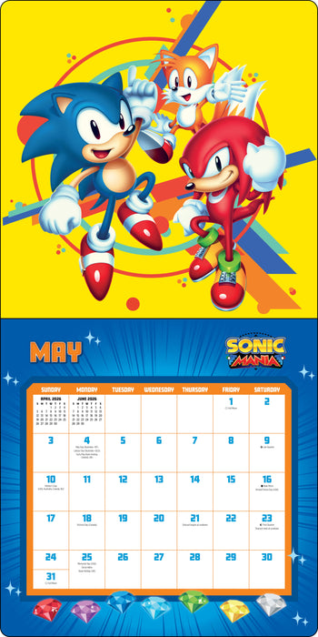 Sonic the Hedgehog 35th Anniversary 2026 Square Wall Calendar