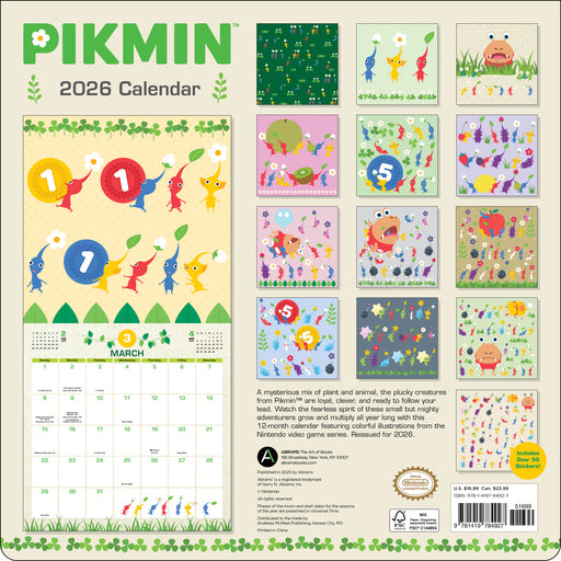 Pikmin 2026 Square Wall Calendar