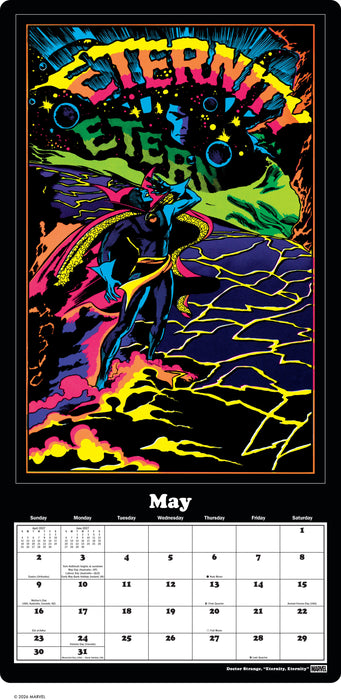 Marvel Classic Black Light Poster 2027 Large Wall Calendar