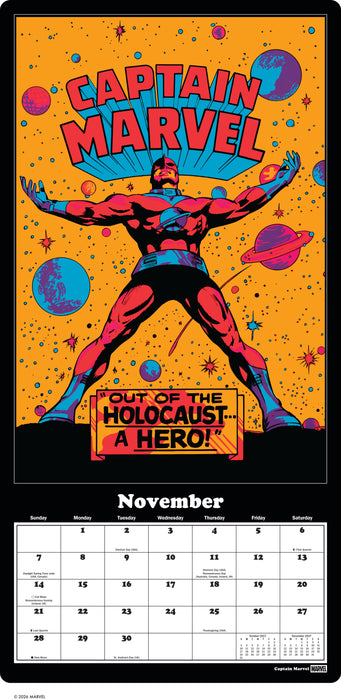 Marvel Classic Black Light Poster 2027 Large Wall Calendar