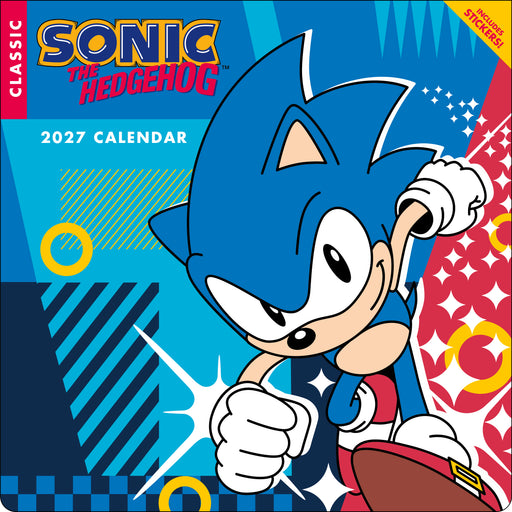 Sonic the Hedgehog with Bonus Stickers 2027 Square Wall Calendar