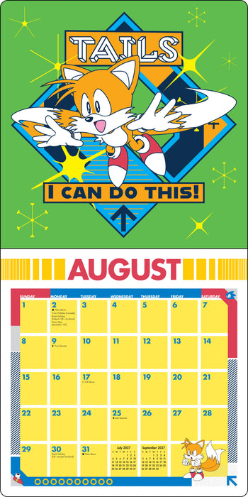 Sonic the Hedgehog with Bonus Stickers 2027 Square Wall Calendar