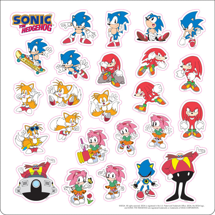 Sonic the Hedgehog with Bonus Stickers 2027 Square Wall Calendar
