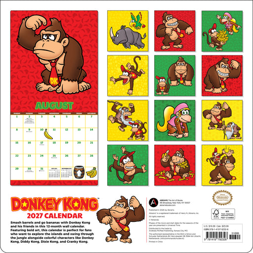 Donkey Kong 2027 Square Wall Calendar