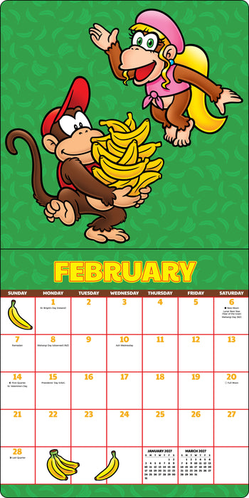 Donkey Kong 2027 Square Wall Calendar