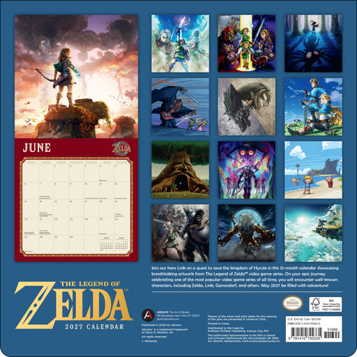 Legend of Zelda 2027 Square Wall Calendar