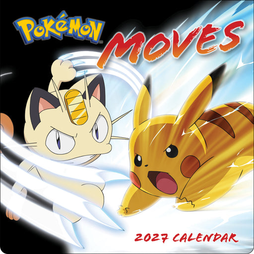 Pokemon Moves 2027 Square Wall Calendar