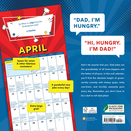Dad Jokes 2026 Square Wall Calendar