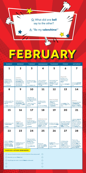 Dad Jokes 2026 Square Wall Calendar