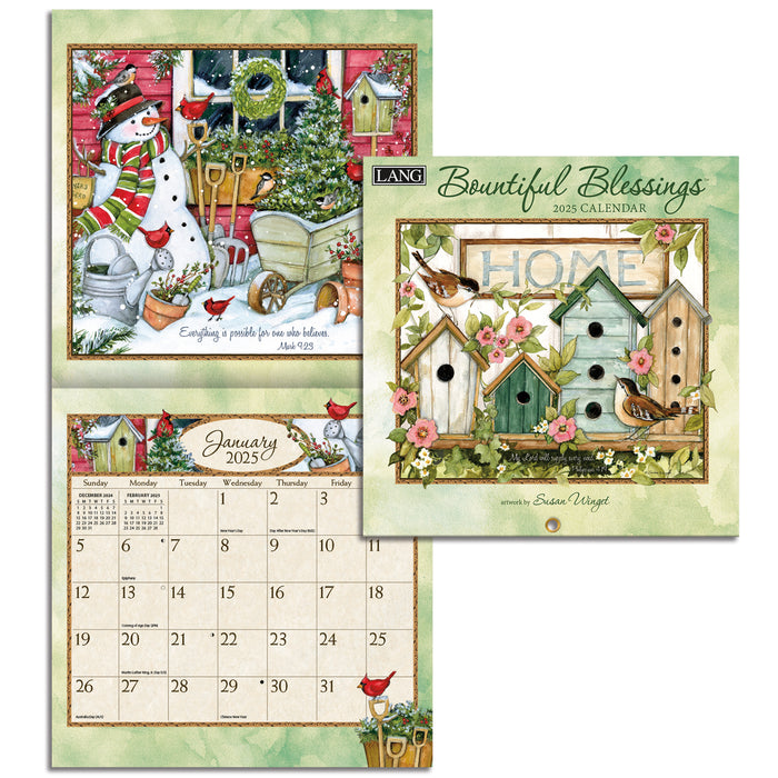 2025 Bountiful Blessings Mini Wall Calendar by  LANG from Calendar Club