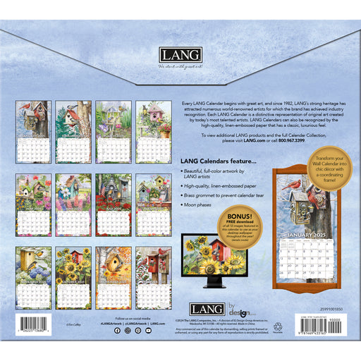 2025 Birdhouses Large Wall Calendar (Online Exclusive) by  LANG from Calendar Club