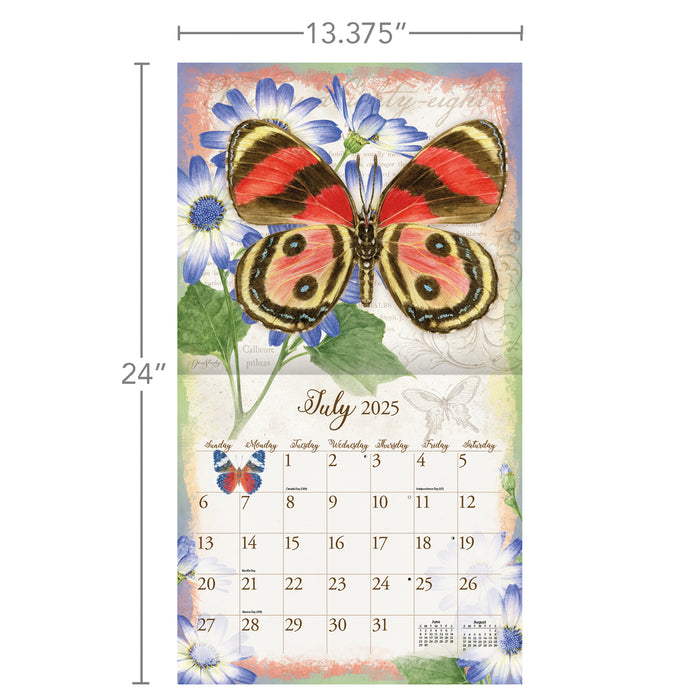 2025 Butterflies Large Wall Calendar