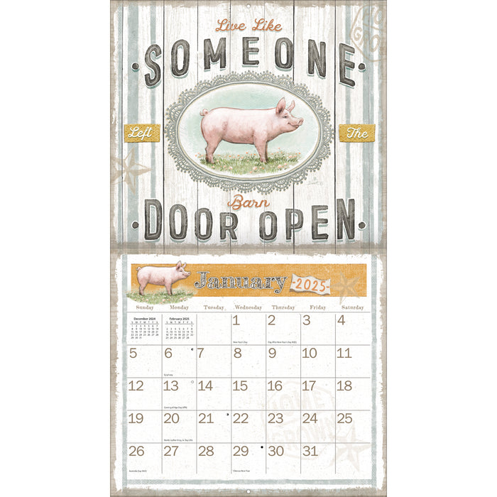 2025 Farmhouse Large Wall Calendar (Online Exclusive) by  LANG from Calendar Club