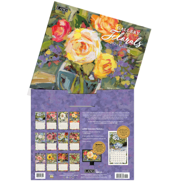 2025 Gallery Florals Large Wall Calendar