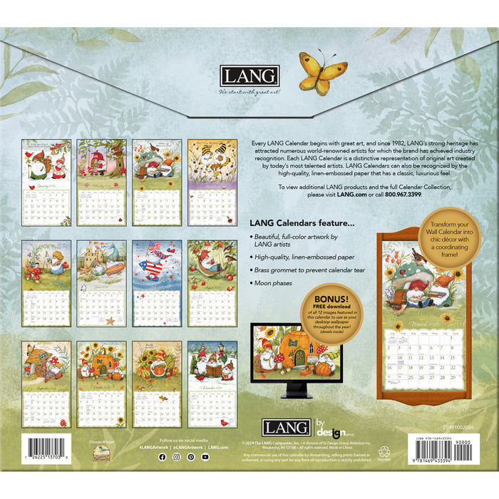 2025 Gnome Sweet Gnome Large Wall Calendar