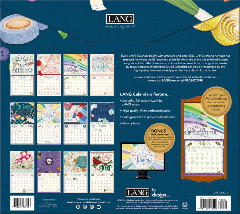 2025 Handmade Happiness Large Wall Calendar by  LANG from Calendar Club