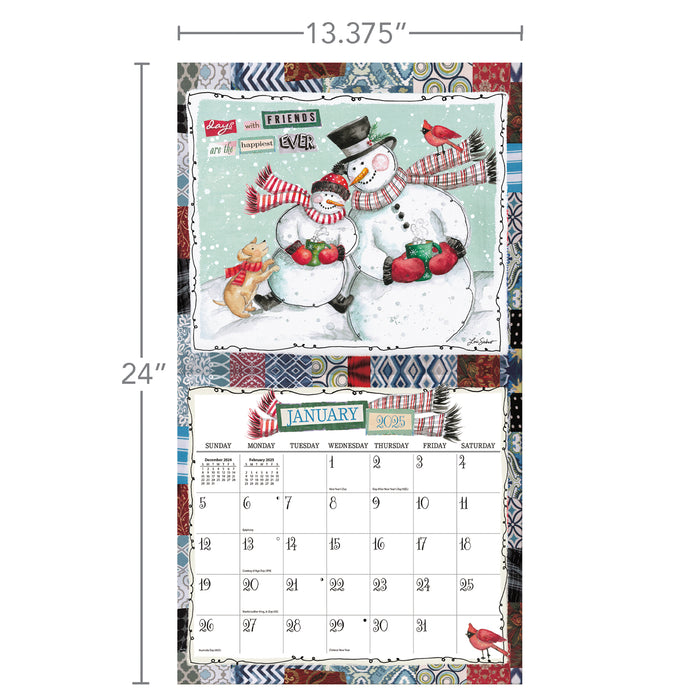 2025 Happy Life Large Wall Calendar by  LANG from Calendar Club