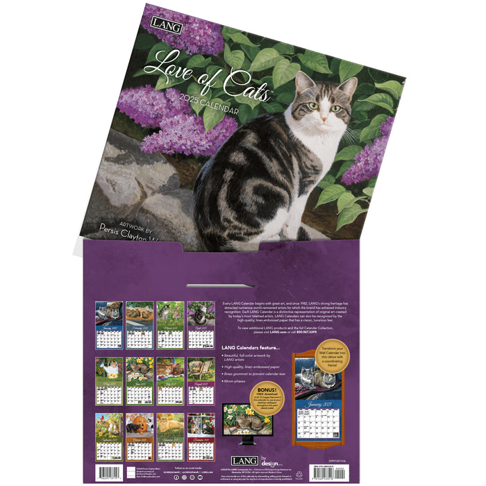 2025 Love Of Cats Large Wall Calendar