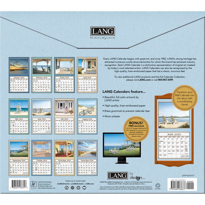 2025 Seaside Large Wall Calendar