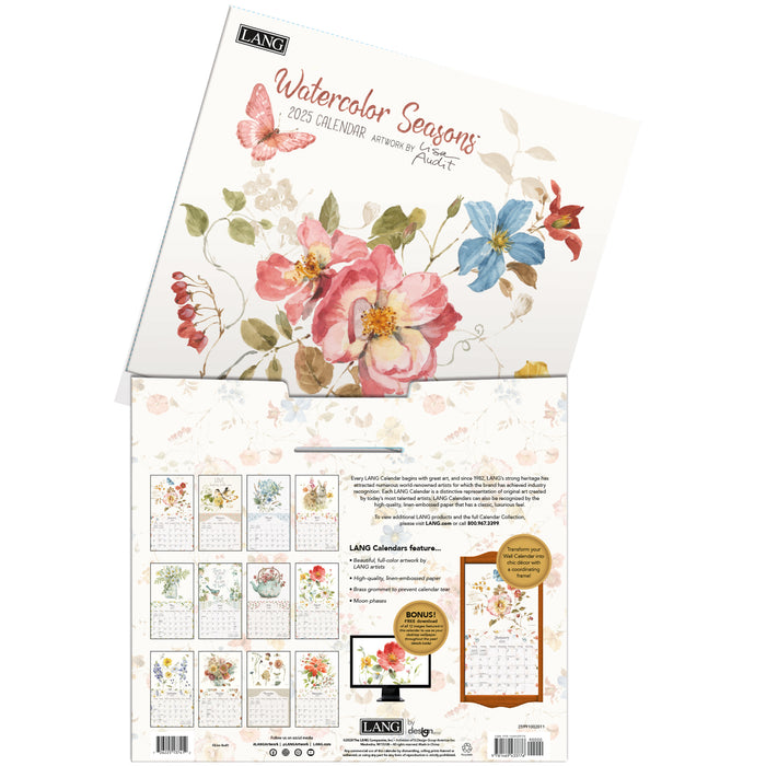 2025 Watercolor Seasons Large Wall Calendar