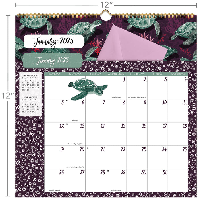 2025 Flora & Fauna Wall Calendar by  Wells St By Lang from Calendar Club