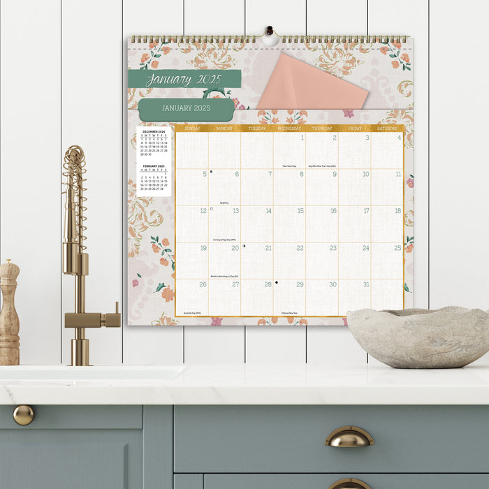 2025 Patina Vie File-It Wall Calendar by  Wells St By Lang from Calendar Club