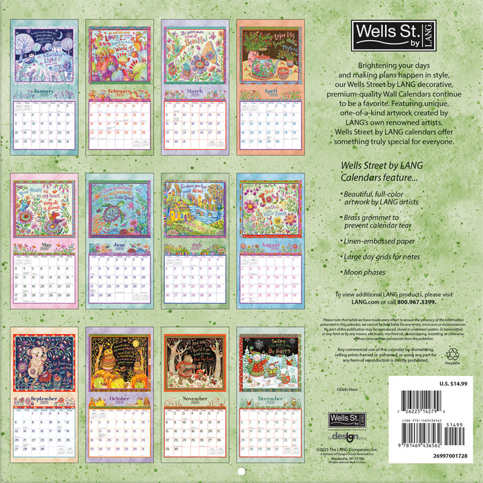 Simply Grateful 2026 Square Wall Calendar