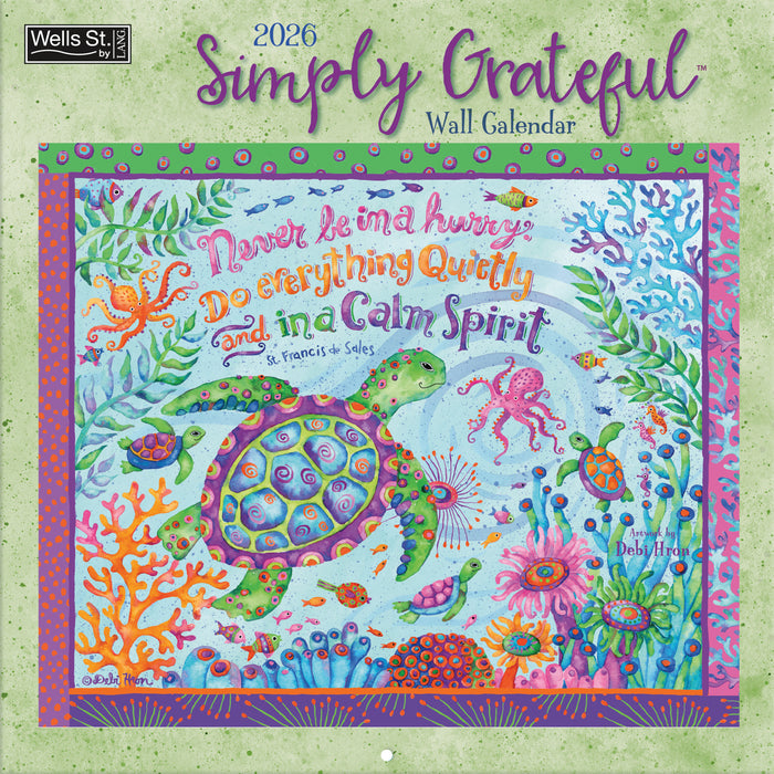 Simply Grateful 2026 Square Wall Calendar