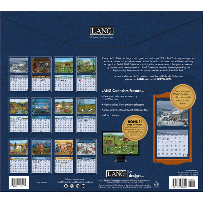 2025 Lang Folk Art Large Wall Calendar by  LANG from Calendar Club