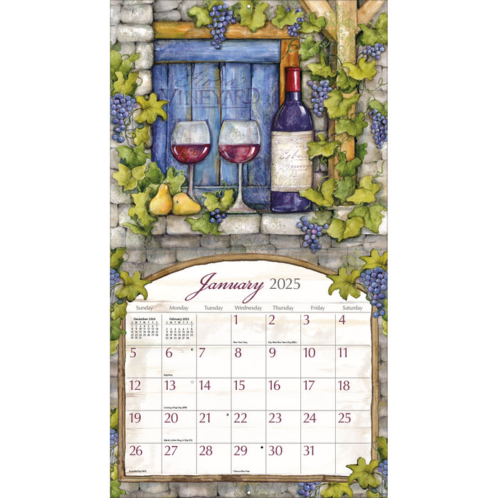 2025 Wine Country Large Wall Calendar