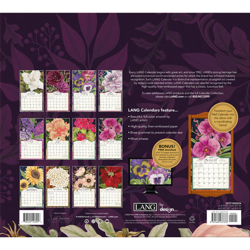 2025 Midnight Garden Large Wall Calendar by  LANG from Calendar Club