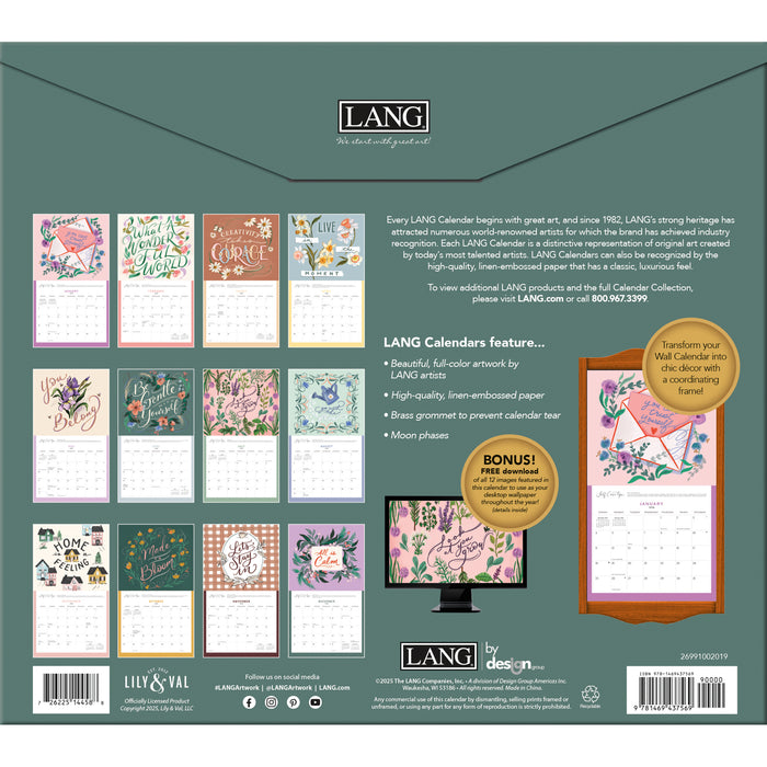 Be Gentle With Yourself 2026 Large Wall Calendar