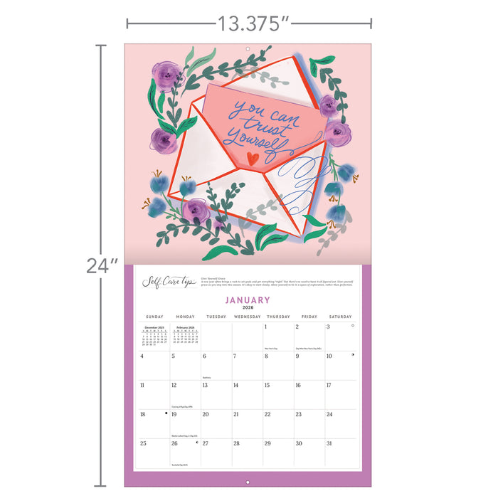 Be Gentle With Yourself 2026 Large Wall Calendar
