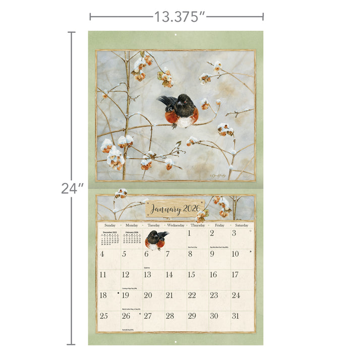 Birds In The Garden 2026 Large Wall Calendar