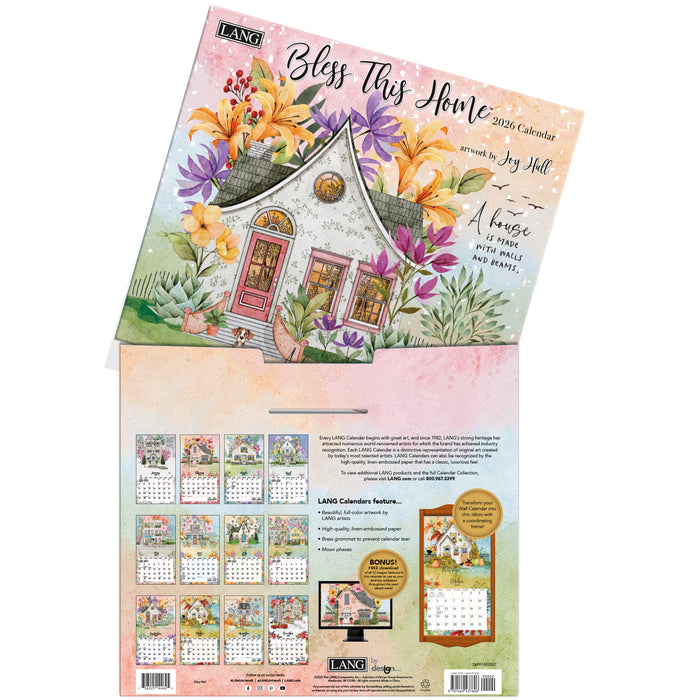Bless This Home 2026 Large Wall Calendar