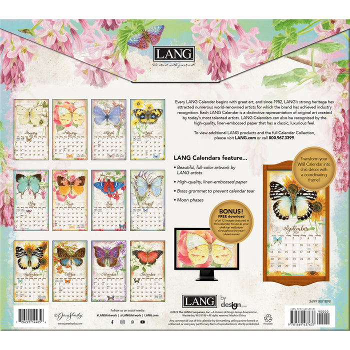 Butterflies 2026 Large Wall Calendar