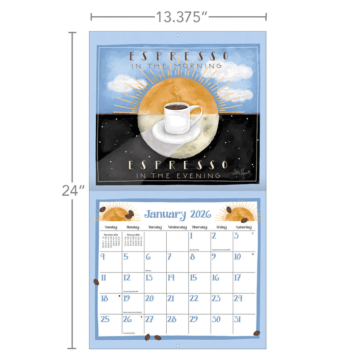 Coffee 2026 Large Wall Calendar