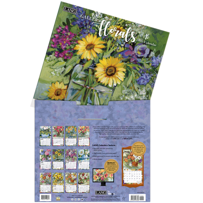 Gallery Florals 2026 Large Wall Calendar