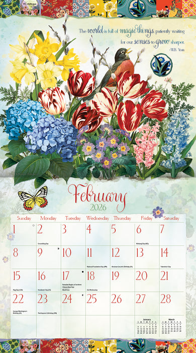 Garden Botanicals 2026 Large Wall Calendar