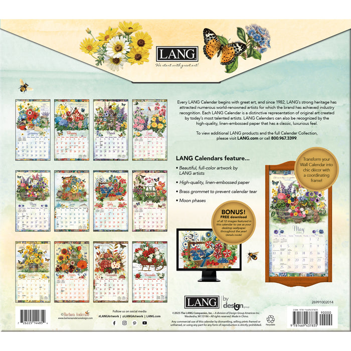 Garden Botanicals 2026 Large Wall Calendar