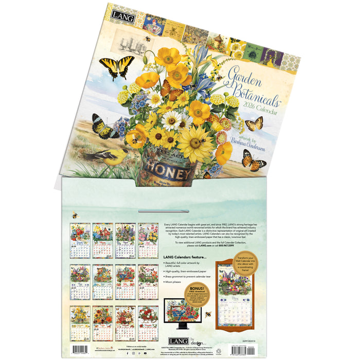 Garden Botanicals 2026 Large Wall Calendar