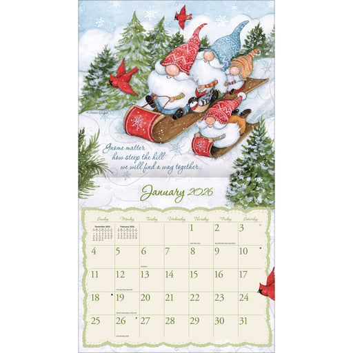 Gnome Sweet Gnome 2026 Large Wall Calendar